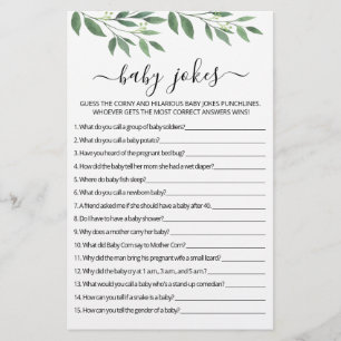 Baby Jokes Baby Shower game with Answers