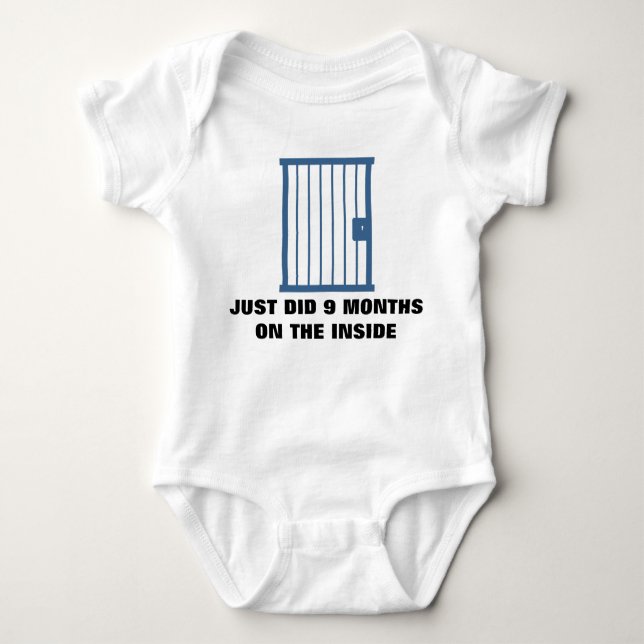 Baby Jumper - Jail cell - 9 months on the inside Baby Bodysuit (Front)