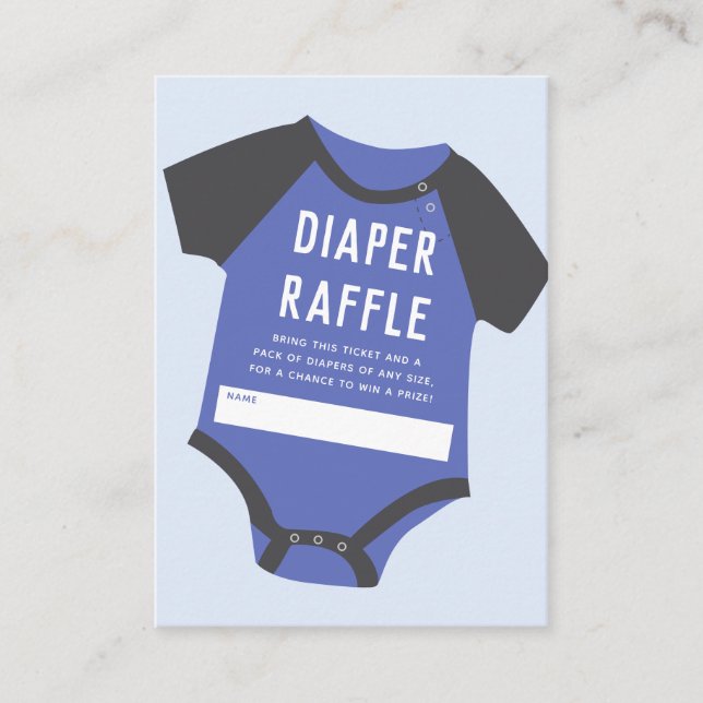 Baby Jumpsuit  | Blue | Diaper Raffle Enclosure Card (Front)