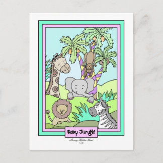 Baby Jungle 25-Baby Shower Invitation - Customised Postcard
