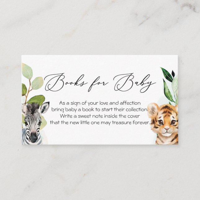 Baby Jungle Animals Book Request Card (Front)