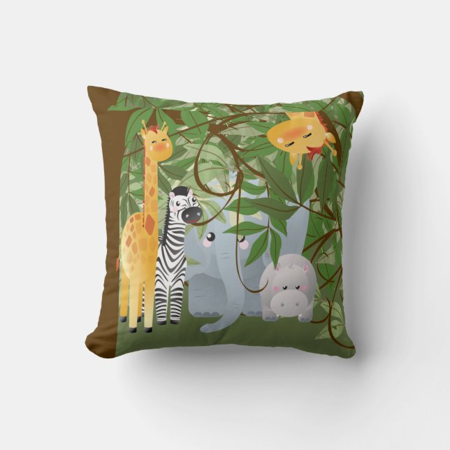 Baby Jungle Animals Cushion (Front)