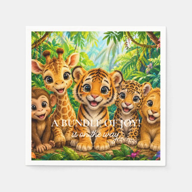 Baby Jungle Animals Napkin (Front)
