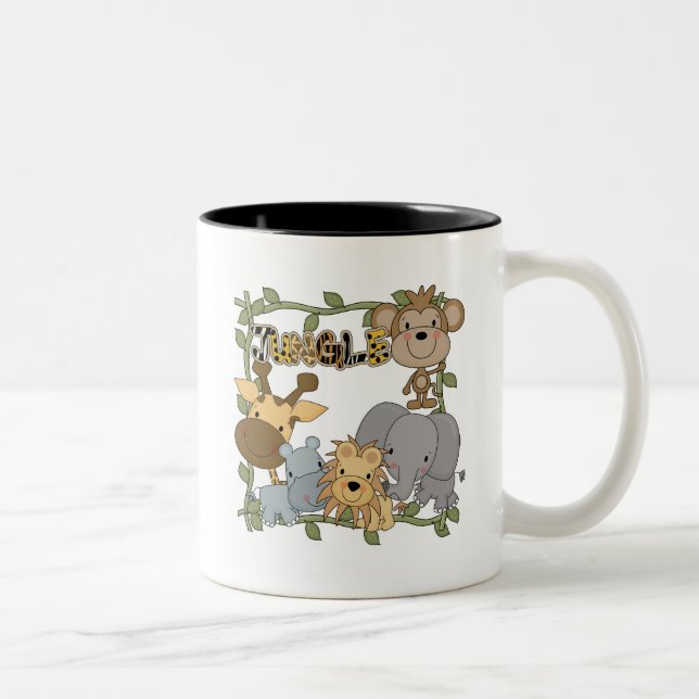 Baby Jungle Animals Tshirts and Gifts Two-Tone Coffee Mug (Right)