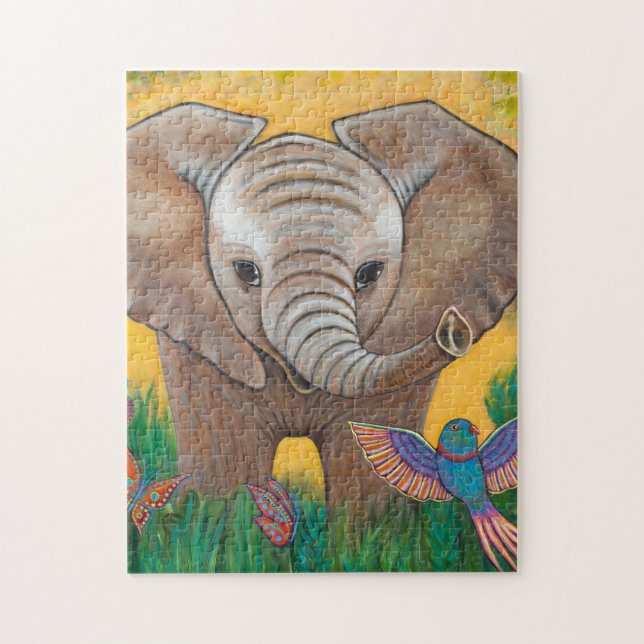 Baby Jungle Elephant Jigsaw Puzzle (Vertical)