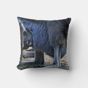 Baby kangaroo in mother's pouch - Australia Cushion