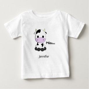 Baby kawaii cow cartoon name baby T-Shirt