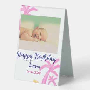 Baby kids 1st birthday add name date add photo