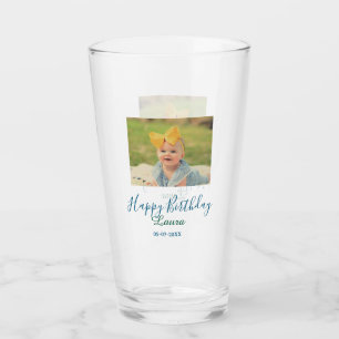 Baby kids 1st birthday add name date add photo glass