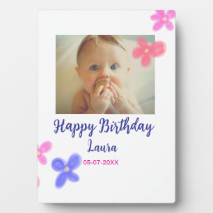 Baby kids 1st birthday add name date add photo plaque