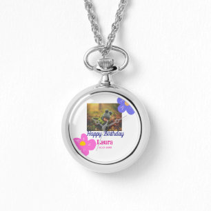 Baby kids 1st birthday add name date add photo watch
