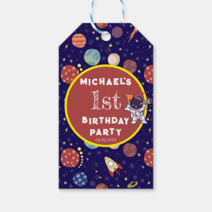 Baby Kids Astronaut Space Any Age Birthday Party Gift Tags