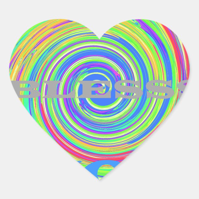 Baby Kids God Bless You..png Heart Sticker (Front)