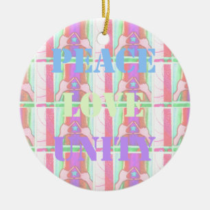 Baby Kids  Peace Love Unity Hakuna Matata design.p Ceramic Ornament