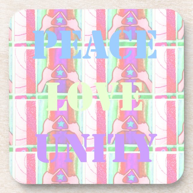 Baby Kids  Peace Love Unity Hakuna Matata design.p Coaster (Front)