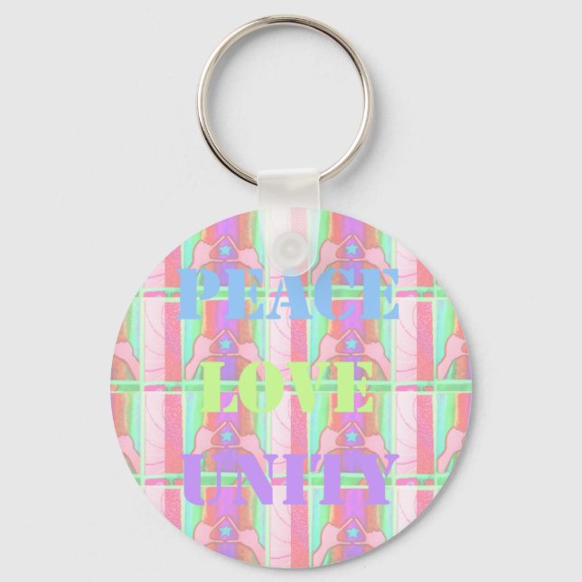 Baby Kids  Peace Love Unity Hakuna Matata design.p Key Ring (Front)