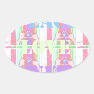 Baby Kids Peace Love Unity Hakuna Matata design.p Oval Sticker