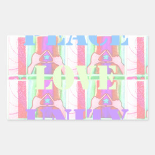 Baby Kids  Peace Love Unity Hakuna Matata design.p Rectangular Sticker