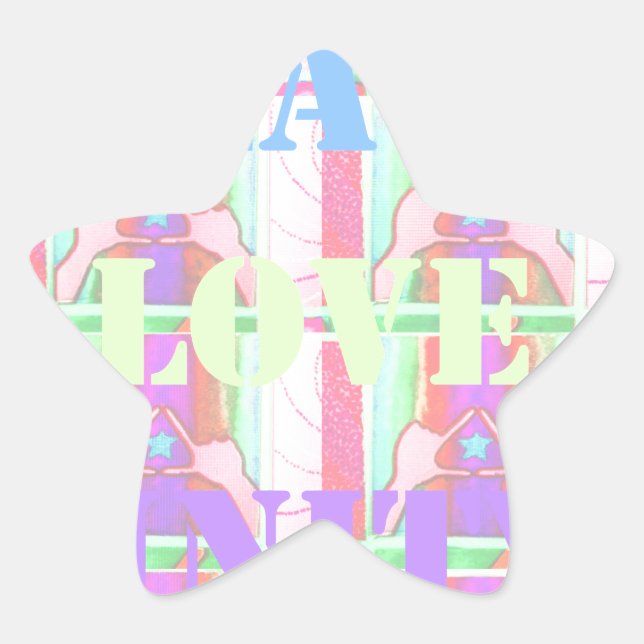 Baby Kids  Peace Love Unity Hakuna Matata design.p Star Sticker (Front)