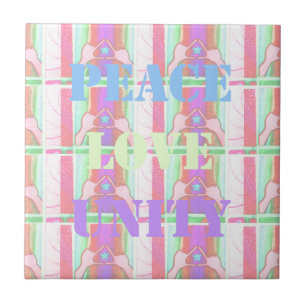 Baby Kids  Peace Love Unity Hakuna Matata design.p Tile