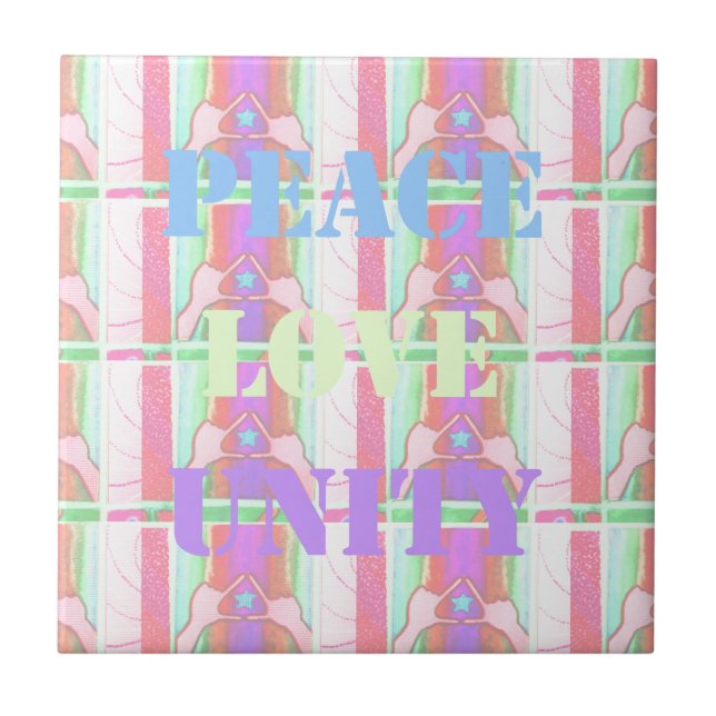 Baby Kids  Peace Love Unity Hakuna Matata design.p Tile (Front)
