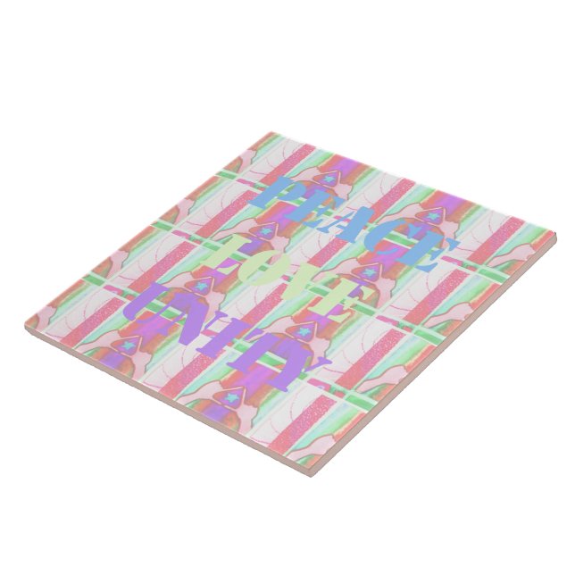 Baby Kids  Peace Love Unity Hakuna Matata design.p Tile (Side)