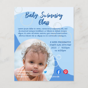baby kids swimming lessons class leisure teacher flyer