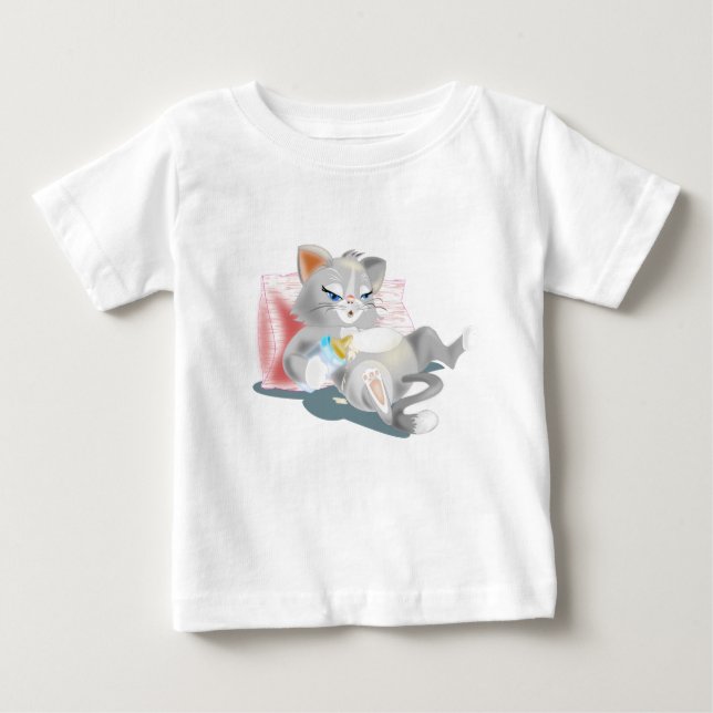 Baby Kitten Baby T-Shirt Fun Painting Gift (Front)