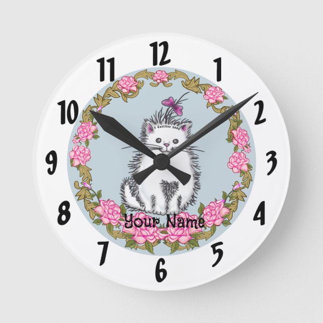 Baby Kitten Cat Clock (Front)