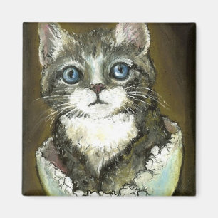 Baby Kitty in an egg shell Magnet