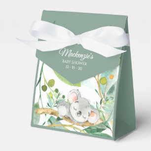 Baby Koala Bear Green and Gray Baby Shower Favour Box