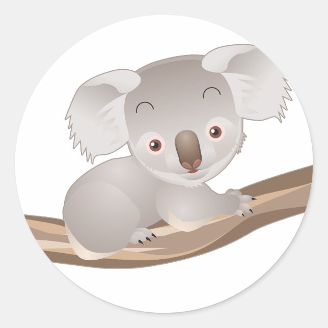 Baby Koala Classic Round Sticker (Front)