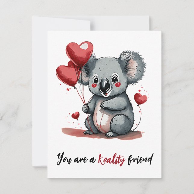 Baby koala custom valentine holiday card (Front)