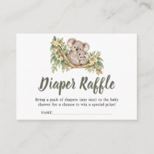 Baby Koala Eucalyptus Baby Shower Diaper Raffle