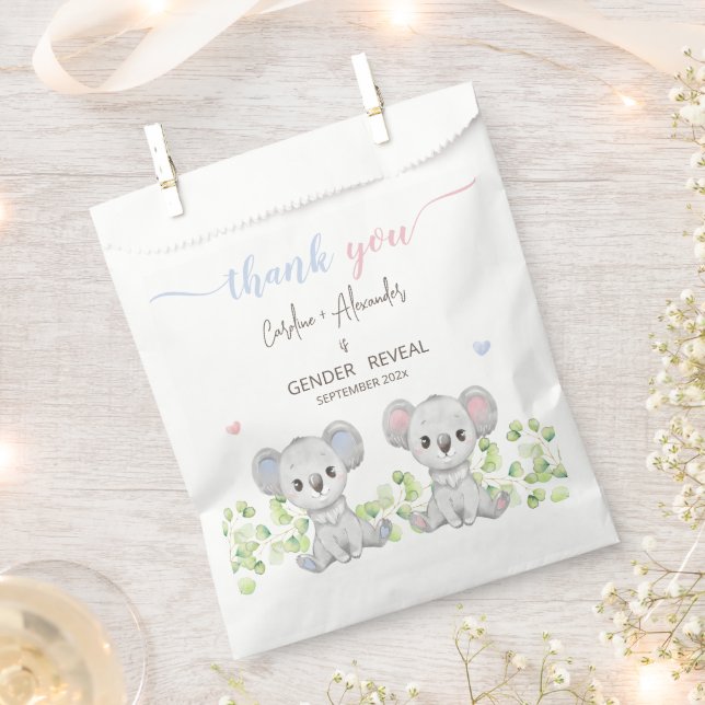 Baby Koala Gender Reveal Party Favour Bags. Bag (Clipped)