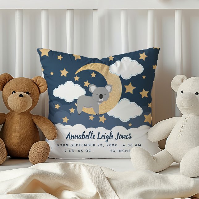 Baby Koala Moon Nursery Name Cushion (Creator Uploaded)