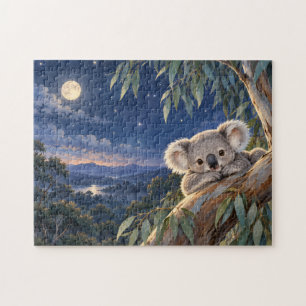 Baby Koala Moonlit Nature Art Jigsaw Puzzle