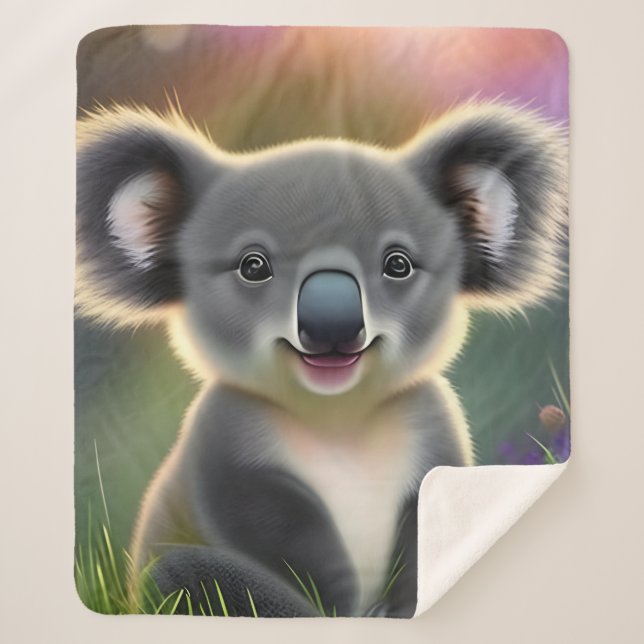 Baby Koala Sherpa Blanket (Front)