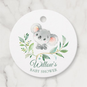 Baby Koala Soft Green Eucalyptus Baby Shower Favour Tags