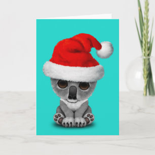 Baby Koala Wearing a Santa Hat Holiday Card