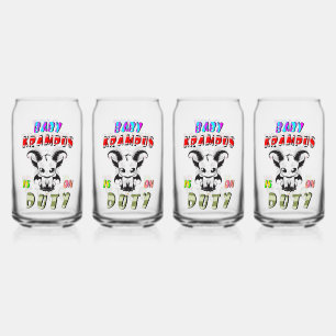 Baby Krampus Is On Duty Can Glass