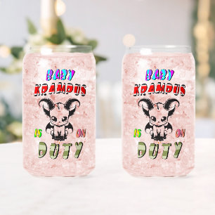 Baby Krampus Is On Duty Can Glass