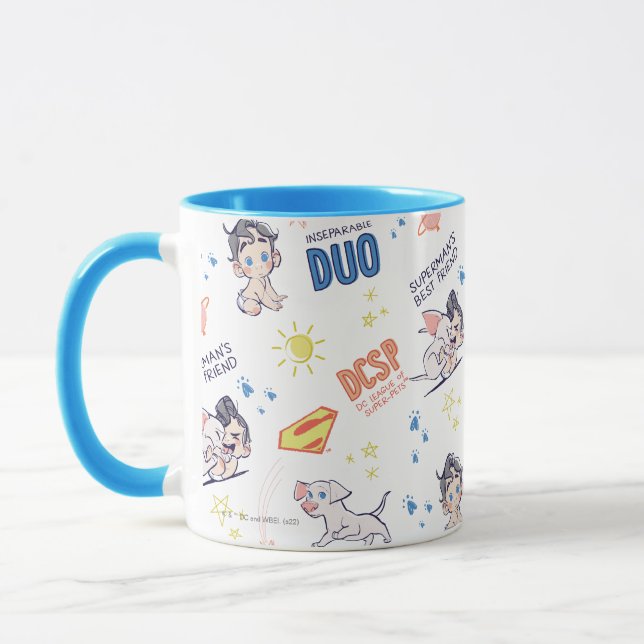 Baby Krypto & Superman Pattern Mug (Left)