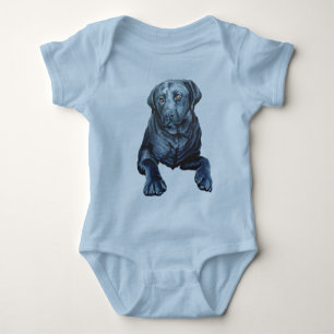 Baby Labrador Bodysuit Blue Dog Art Baby Gifts