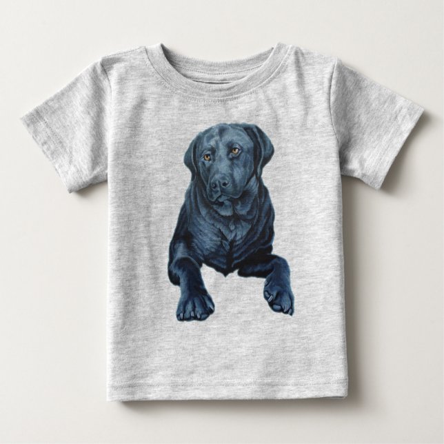 Baby Labrador Shirts Blue Dog Art Baby T-shirts (Front)