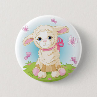 Baby Lamb 6 Cm Round Badge