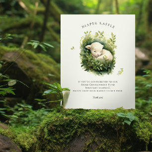 Baby Lamb Diaper Raffle Sign Baby Shower