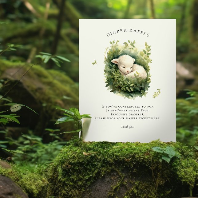 Baby Lamb Diaper Raffle Sign Baby Shower (Creator Uploaded)