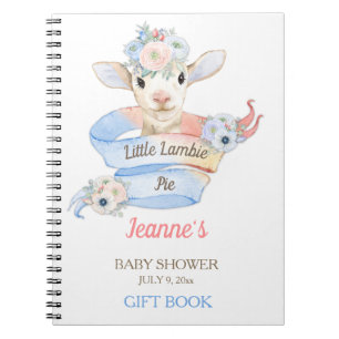Baby Lamb Pink Blue Nursery Farm Pastels Notebook