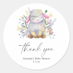 Baby Lamb - Thank you Classic Round Sticker
